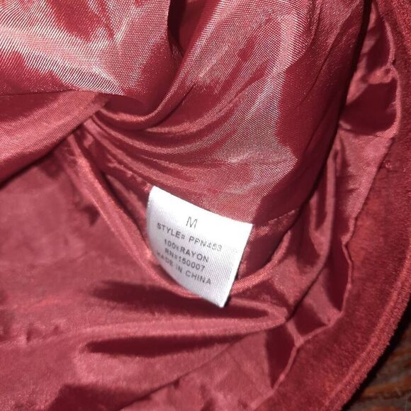 Buckle Veveret Faux Suede Red Moto Jacket - Picture 4 of 6